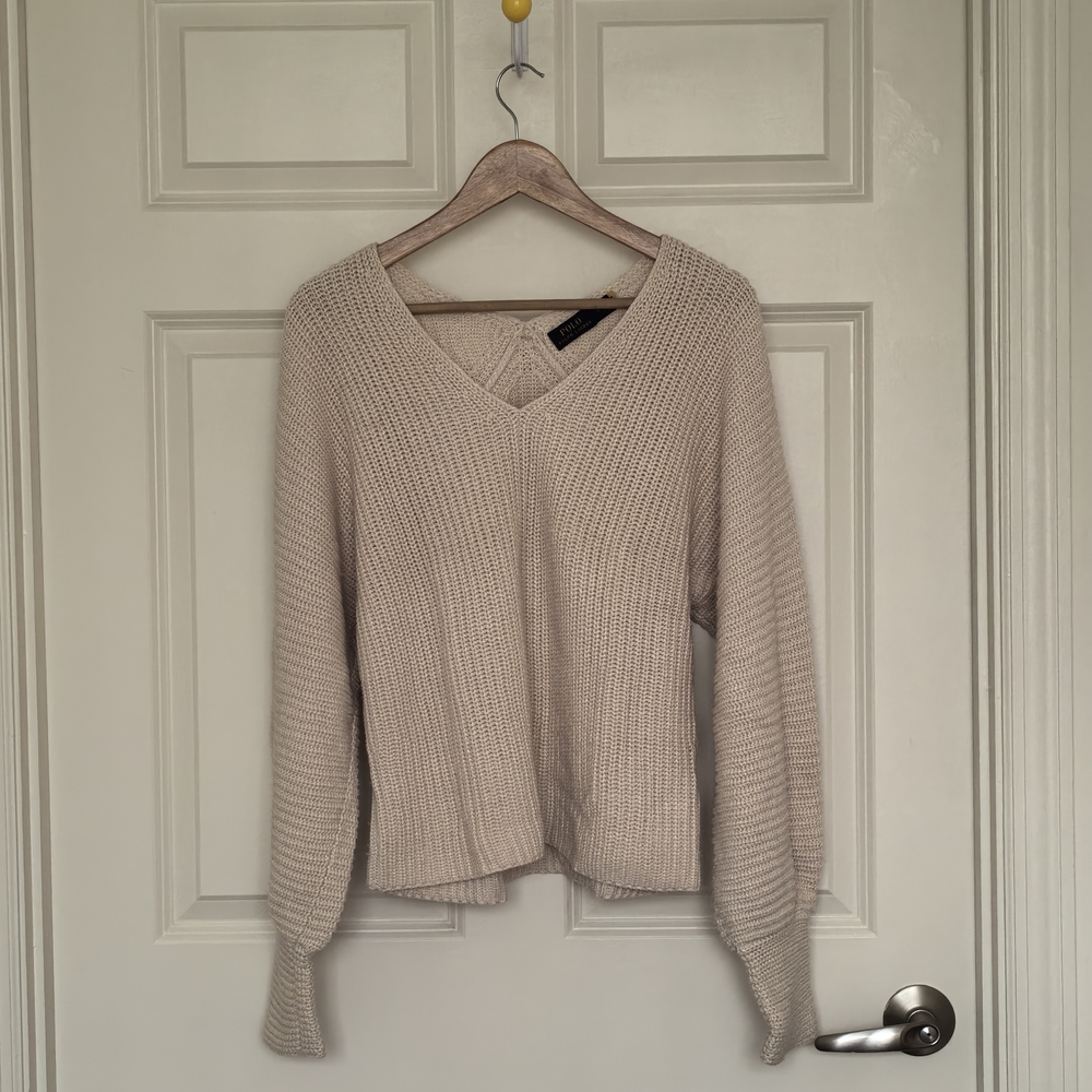 Ralph Lauren Women's V-Neck Cream Sweater